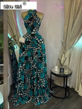 Women Printed Sleeveless with Sashes Fit and Flare A-line Maxi Dress 2026 Streetwear Beach Holiday Long Dresses Vestido
