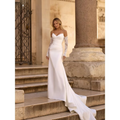 Sweetheart Neck Long Train Prom Dress Wedding Dress Lace Applique vestidos de noche Twist Ruched Elegant Evening Dresses