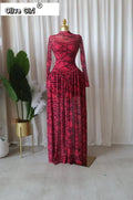 Women Full Sleeve Printed O-neck Maxi Long Dress 2026 Evening Birthday Vacation Sexy Party Club Vestidos Dresses
