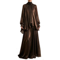 Modest Two Piece Set for Women Turtleneck Raglan Balloon Sleeve Irregular Top Maxi Flowy Long Skirt for Evening Occasions