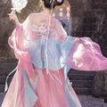 High-end Fairy Dress Pink Gradient Embroidery Hanfu Set Ethereal and Graceful Traditional Chinese Style for Daily Photoshoots Travel and Live Streaming Cosplay Women's Fashion Clothings