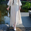 Oriental Classical Hanfu Top Stand-up Collar Embroidery with Improved Retro Skirt Two-piece Suit Women's Clothing