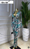 Women Printed Deep V-neck Stacked Ruched Bodycon Midi Maxi Dress 2026 Birthday Holiday Party Trendy Dresses Vestidos