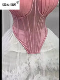 Women's Dress Set Tunic Irregular Crop Top and Irregular Ball Gown Maxi Long Skirt Suit 2025 Two 2 Piece Set Outfits