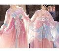 High-end Fairy Dress Pink Gradient Embroidery Hanfu Set Ethereal and Graceful Traditional Chinese Style for Daily Photoshoots Travel and Live Streaming Cosplay Women's Fashion Clothings