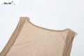 See Through Dress Female 2024Summer Thin Sleeveless Glitter Splits Coquette Backless Clubwear Beach Sexy Vestidos