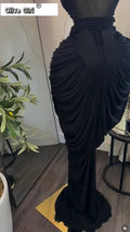 Women Sleeveless Patchwork Ruched Stacked Lace Up Smock Maxi Long Dress Vacation Trendy Party Birthday Dresses Vestidos