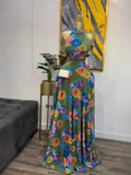 2026 New Women O-neck Sleeveless Floral Print Mermaid Maxi Dress Evening Birthday Beach Sexy Night Party Long Dresses