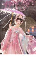High-end Fairy Dress Pink Gradient Embroidery Hanfu Set Ethereal and Graceful Traditional Chinese Style for Daily Photoshoots Travel and Live Streaming Cosplay Women's Fashion Clothings