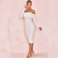 Sexy Black Mesh Summer Dress Women Slash Neck Folds Bodycon Dress Woman Party Night Vintage Elegant Dress Ladies Vestidos