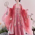 Olive Girl Red Embroidered Hanfu Dress for Ren Faire 2026 Garden Wedding Fairycore Photoshoot Everyday Wear S-XL XS-3XL Plus Size Hand Embroidered Flowing Sleeve Editorial Not Costume Chinese Heritage Fashion Women