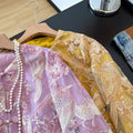Hanfu Coat Round Neck Buckle Improvement 3d Embroidery Jacket Long-sleeved Jacket Women's Clothing