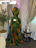 2026 Fall Women O-neck Sleeveless Print Mermaid Long Maxi Dress Cocktail Evening Birthday Beach Sexy Night Party Dresses