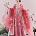 Olive Girl Red Embroidered Hanfu Dress for Ren Faire 2026 Garden Wedding Fairycore Photoshoot Everyday Wear S-XL XS-3XL Plus Size Hand Embroidered Flowing Sleeve Editorial Not Costume Chinese Heritage Fashion Women
