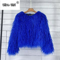 Solid Faux Fur Coats  Women Full Sleeve O-neck Open Stitch Covered Button Fur Jackets Winter Autumn Warm New Fashion