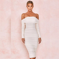 Sexy Black Mesh Summer Dress Women Slash Neck Folds Bodycon Dress Woman Party Night Vintage Elegant Dress Ladies Vestidos