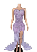 Luxury Pink Diamond Tube Top Temperament Trailing Dress Skirt Birthday Light Luxury Dress Annual Meeting Women's High-end Dress