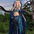 Exotic Hanfu Set Women's Fish Princess Dress Set Blue Butterfly Embroidered Fairy Costume