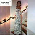 Women Autumn Winter Floor-Length Dress Elegant Long Sleeve Slash Neck Sequin Club Party Dresses Sexy Long Gown Maxi Dress