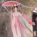 High-end Fairy Dress Pink Gradient Embroidery Hanfu Set Ethereal and Graceful Traditional Chinese Style for Daily Photoshoots Travel and Live Streaming Cosplay Women's Fashion Clothings