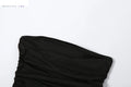 Elegant Strapless Dress Women Irregular Tassel 2023 Summer Trend Skinny Split Maxi Bodycon Birthday Party Clubwear