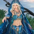 Exotic Hanfu Set Women's Fish Princess Dress Set Blue Butterfly Embroidered Fairy Costume