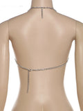 Hollow Chain Camisole Women Y2K Sexy Summer Coquette Backless Low-Neck Halter Midnight Clubwear Beach Vacation Vest