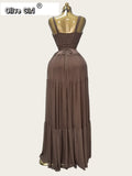 2026 Summer Women Halter Sleeveless Strapless Long Maxi Dress Slim Evening Birthday Beach Sexy Vacation Party Dresses