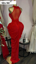 Women Sleeveless Patchwork Ruched Stacked Lace Up Smock Maxi Long Dress Vacation Trendy Party Birthday Dresses Vestidos