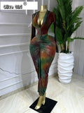 Women Printed Deep V-neck Stacked Ruched Bodycon Midi Maxi Dress 2026 Birthday Holiday Party Trendy Dresses Vestidos