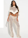 Silver Sequin Fringe 2 Piece Outfit Chic High‑neck Crop Top Mini Skirt Set 2026 Summer Beach Nightclub Party Women Matching Suit