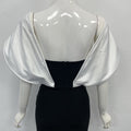 Sexy Women's Dress With Large Shoulders In White And a Cinched Waist With a v-Neck, Long Backless Bandage, And a Long Dress For