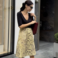 Fashion Snake Pattern Straight Skirt For Women High Waist Slim Long Skirt Ins Hot Streetwear Female Skirt Summer New 2026