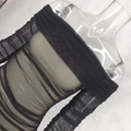 Sexy Black Mesh Summer Dress Women Slash Neck Folds Bodycon Dress Woman Party Night Vintage Elegant Dress Ladies Vestidos