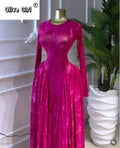 Women O-neck Long Sleeve Pleated Inner A-line Maxi Dress 2026 Evening Sexy Party Birthday Vacation Long Dresses Vestidos