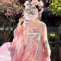 High-end Fairy Dress Pink Gradient Embroidery Hanfu Set Ethereal and Graceful Traditional Chinese Style for Daily Photoshoots Travel and Live Streaming Cosplay Women's Fashion Clothings