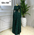 Women O-neck Long Sleeve Pleated Inner A-line Maxi Dress 2026 Evening Sexy Party Birthday Vacation Long Dresses Vestidos