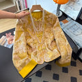 Hanfu Coat Round Neck Buckle Improvement 3d Embroidery Jacket Long-sleeved Jacket Women's Clothing
