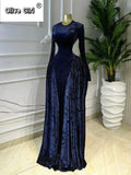Women O-neck Long Sleeve Pleated Inner A-line Maxi Dress 2026 Evening Sexy Party Birthday Vacation Long Dresses Vestidos