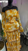 Women Set Tie Dye Print Sleeveless Halter Tops +Long Skirt 2026 Fall Street Sexy Beach Vacation Two Piece Set Outfits