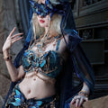 Exotic Hanfu Set Women's Fish Princess Dress Set Blue Butterfly Embroidered Fairy Costume
