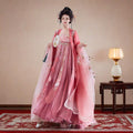 Olive Girl Red Embroidered Hanfu Dress for Ren Faire 2026 Garden Wedding Fairycore Photoshoot Everyday Wear S-XL XS-3XL Plus Size Hand Embroidered Flowing Sleeve Editorial Not Costume Chinese Heritage Fashion Women