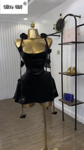 Women Floral Applique Sleeveless Strap Midi A-line Dress Summer Holiday Birthday Sexy Club Party Evening Dresses