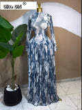 Women leaf Print patchwork smock Midi A-line Long Maxi Dress 2026 Elegant Evening Birthday Party Dresses Trendy Vestidos