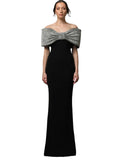 Fashion Heavy Industry Hot Diamond Bow Off Shoulder Slim Long Dress Elegant Formal Celebrity Evening Party Wedding Gowns