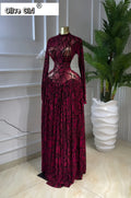 Women Full Sleeve Printed O-neck Maxi Long Dress 2026 Evening Birthday Vacation Sexy Party Club Vestidos Dresses