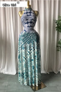 Women Printed Sleeveless with Sashes Fit and Flare A-line Maxi Dress 2026 Streetwear Beach Holiday Long Dresses Vestido