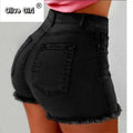 Summer Women Zipper Fly Washed Regular Denim Short Pants Classic Streetwear Fashion Shorts Jeans High Waisted Jeans