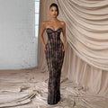 Elegant Women's Strapless Lace Long Dress Sexy Corset Maxi Dresses Summer Evening Party Cocktail Prom Wedding Guest Red Black