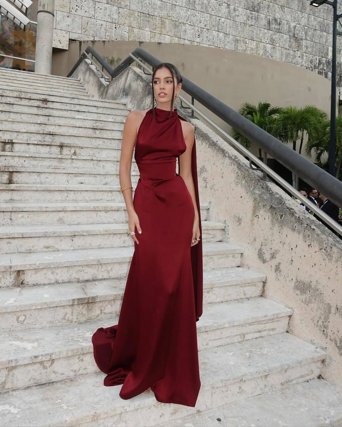 Elegant Burgundy Satin Long Dress Sexy Women's Corset High Waist Maxi Mermaid Dresses Evening Party Cocktail Wedding Guest